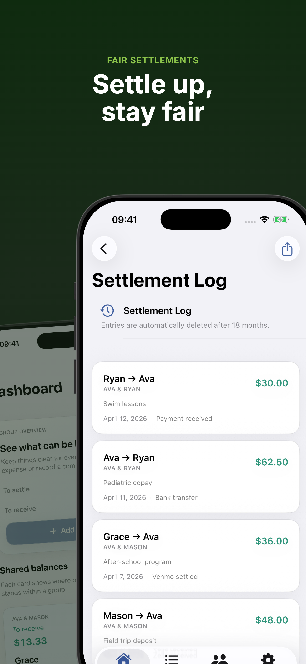 Settlement log